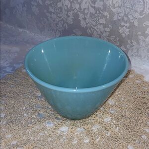 Vintage Fire King Turquoise Blue Glassware mixing bowl.